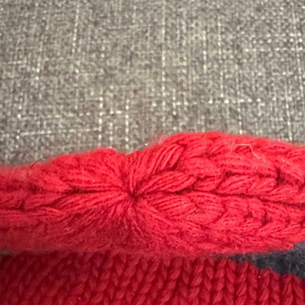 J. Crew Striped Kids Beanie in Red and Gray